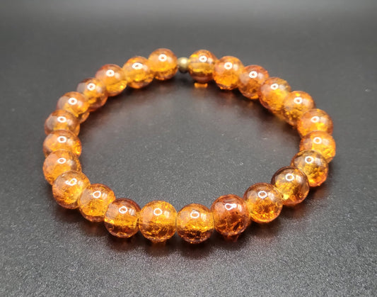 Amber Crackle Gemstone Bracelet