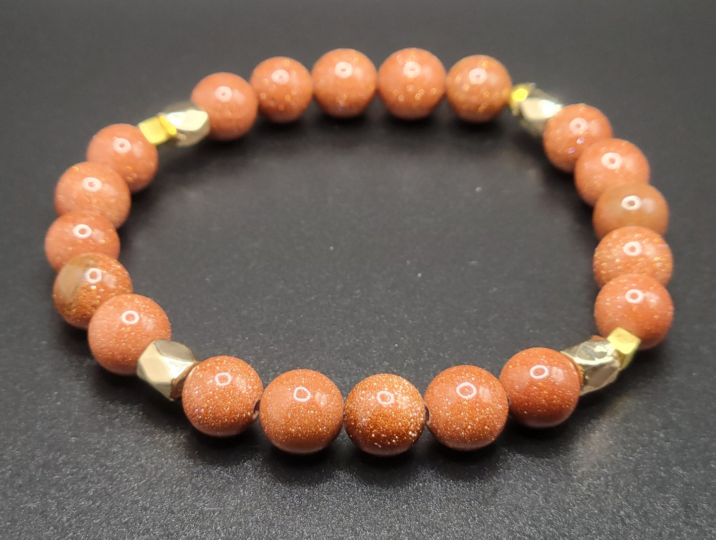 Goldstone Gemstone Bead Bracelet