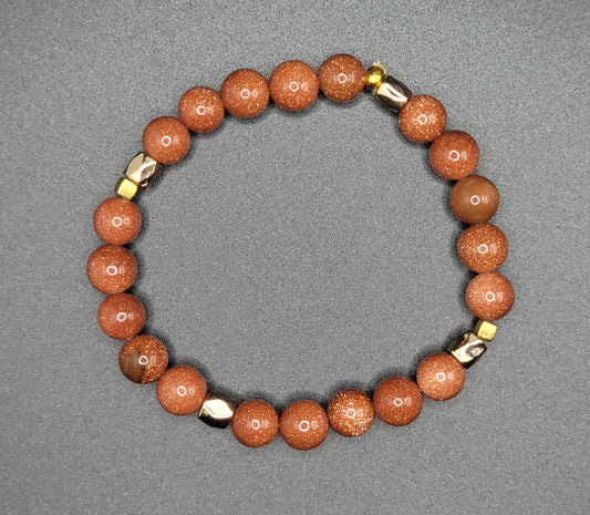 Goldstone Gemstone Bead Bracelet