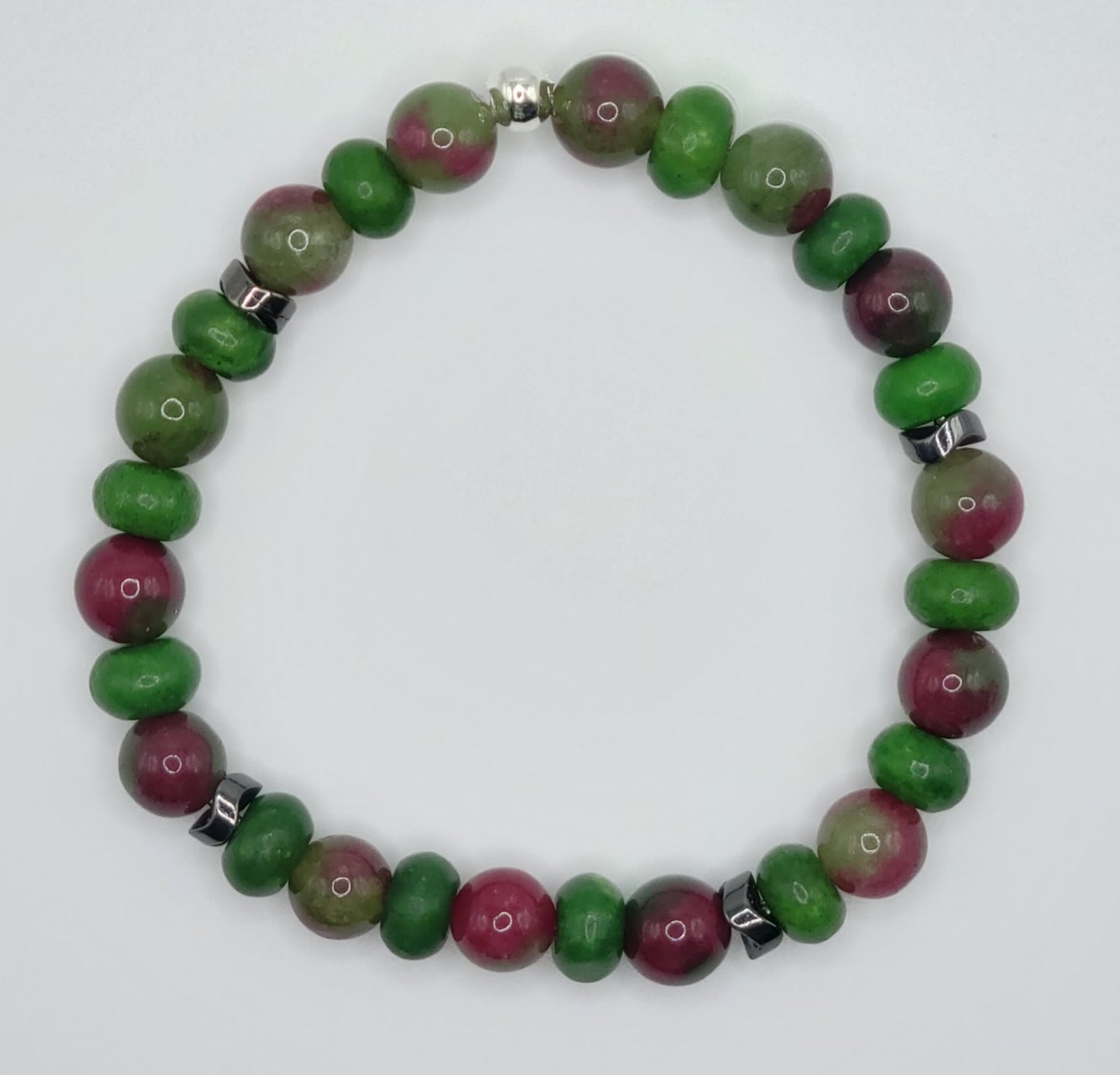 Watermelon Quartz Gemstone Bead Bracelet