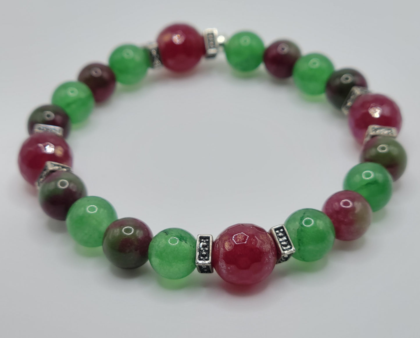 Watermelon Quartz Gemstone Bead Bracelet