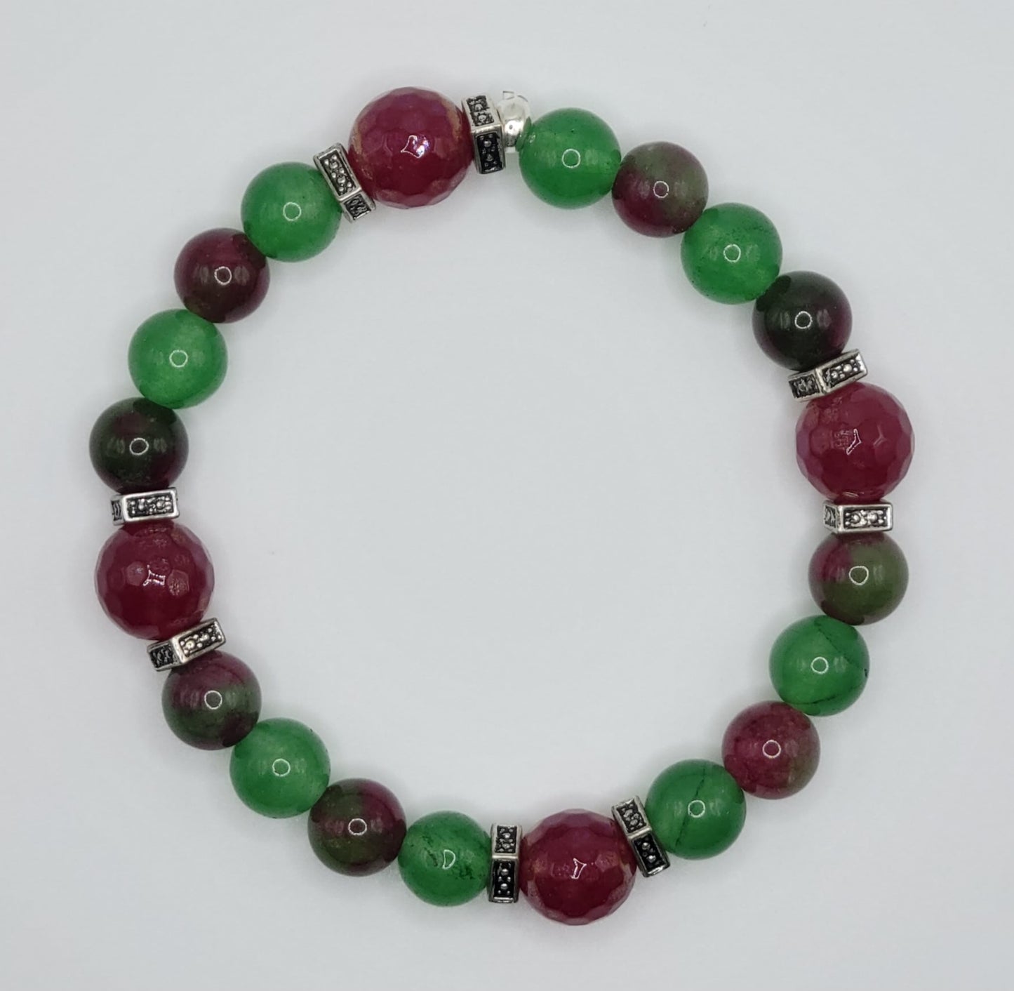 Watermelon Quartz Gemstone Bead Bracelet