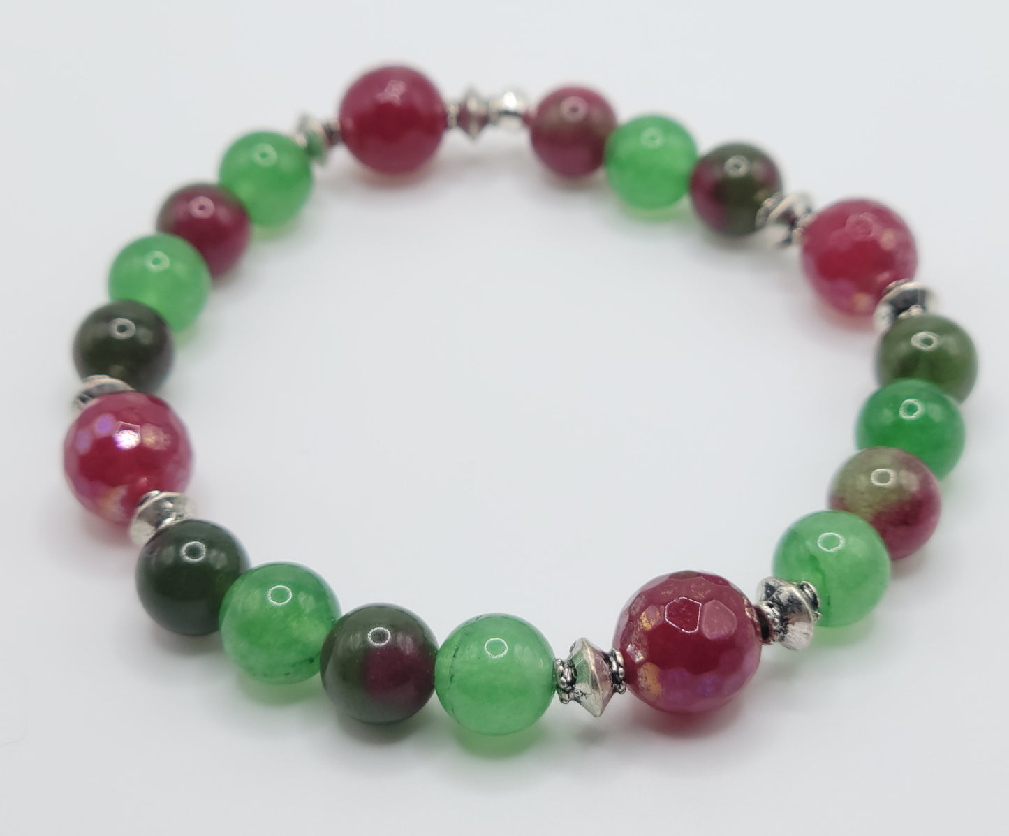 Watermelon Quartz Gemstone Bead Bracelet