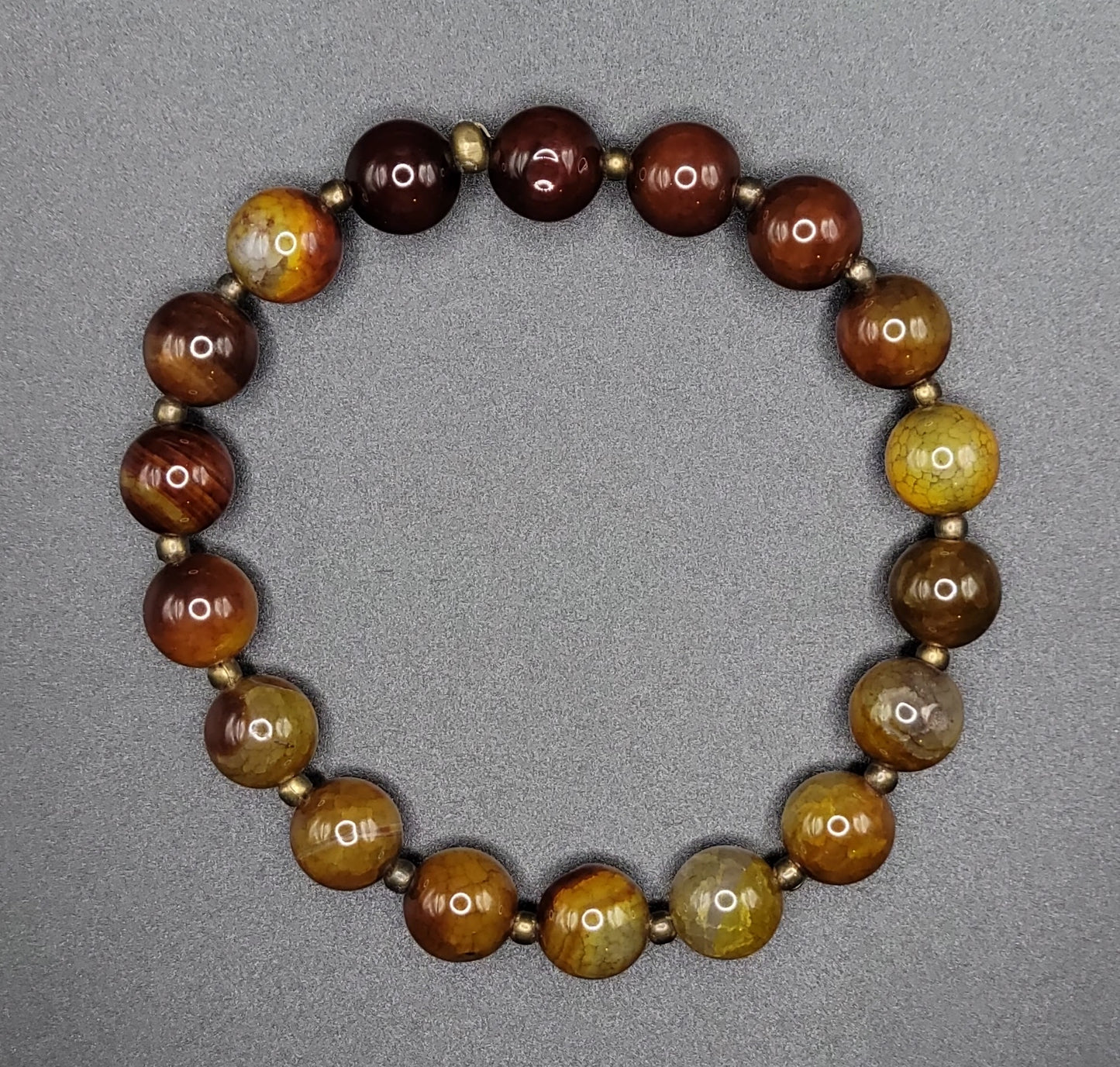 Brown Agate Gemstone Bead Bracelet