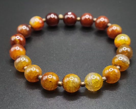 Brown Agate Gemstone Bead Bracelet