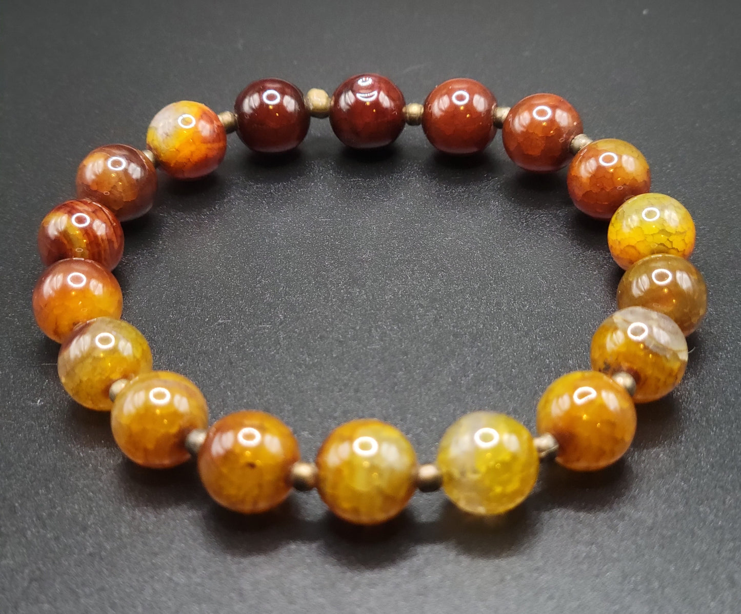 Brown Agate Gemstone Bead Bracelet