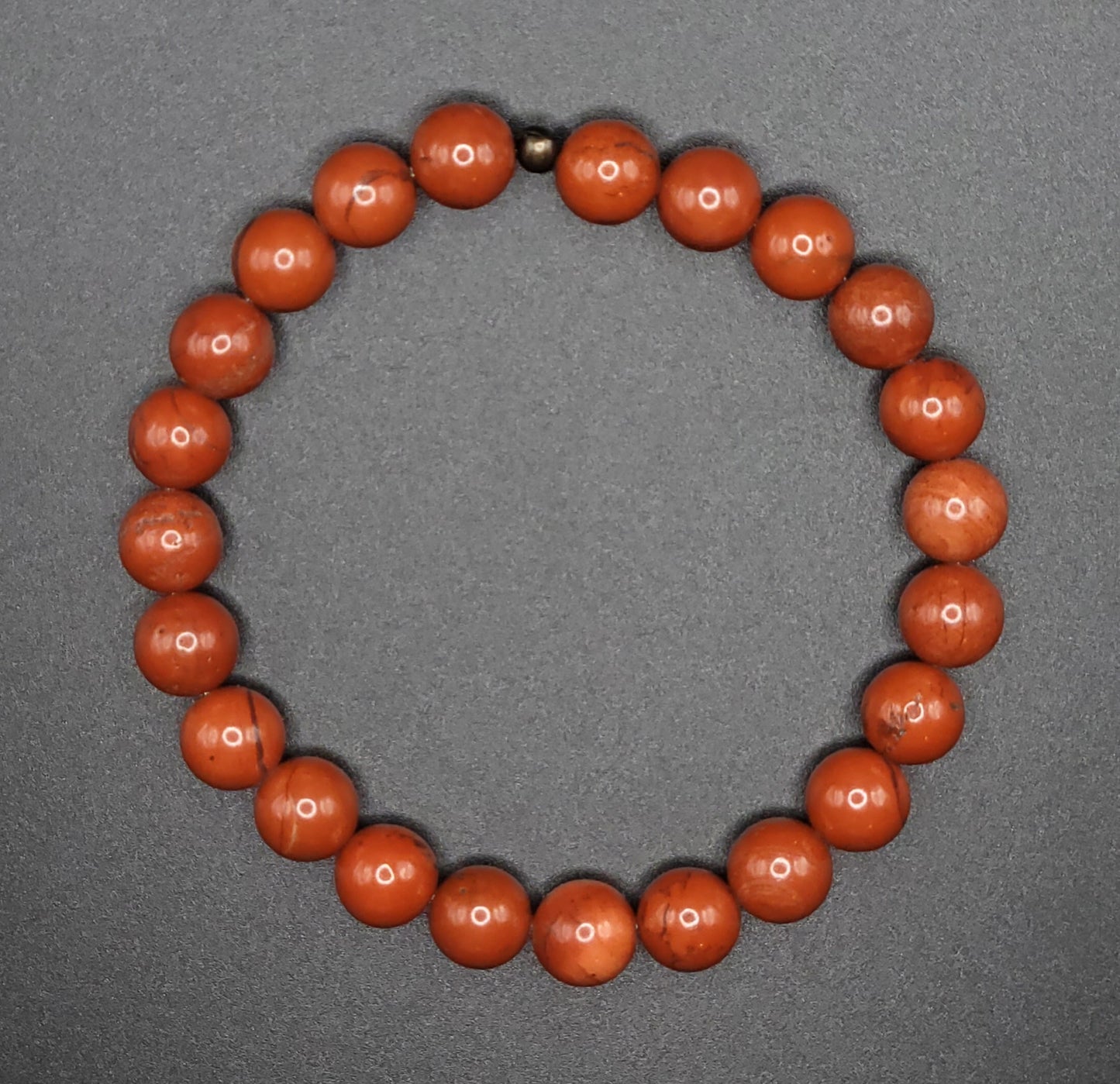 Red Poppy Jasper Gemstone Bead Bracelet