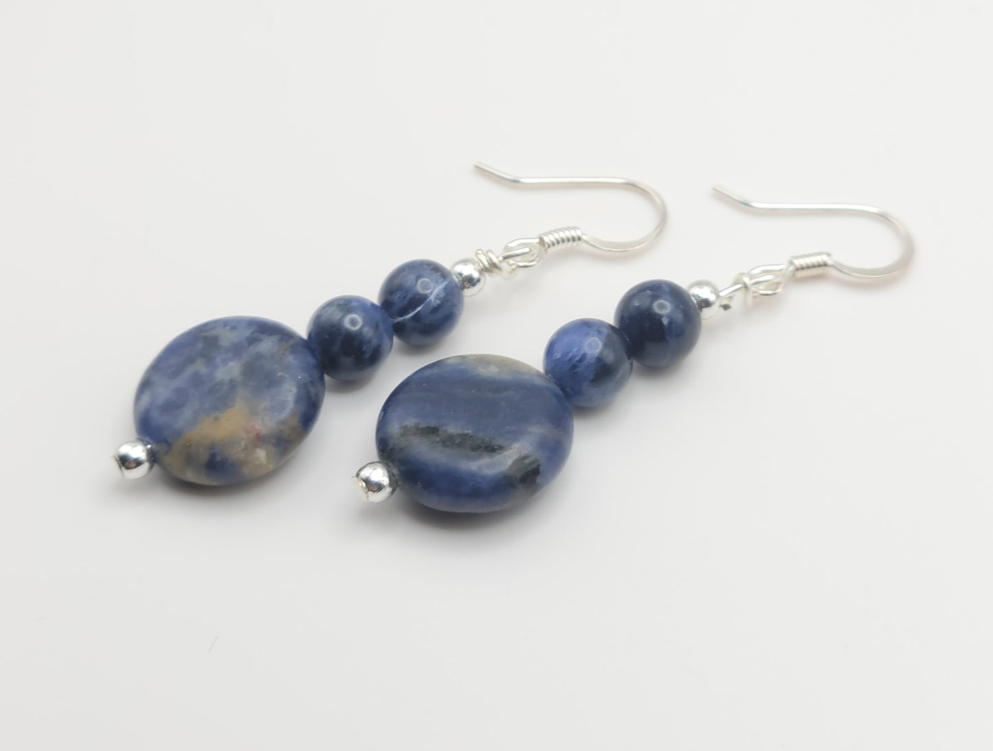 Orange and Blue Sodalite Drop Earrings