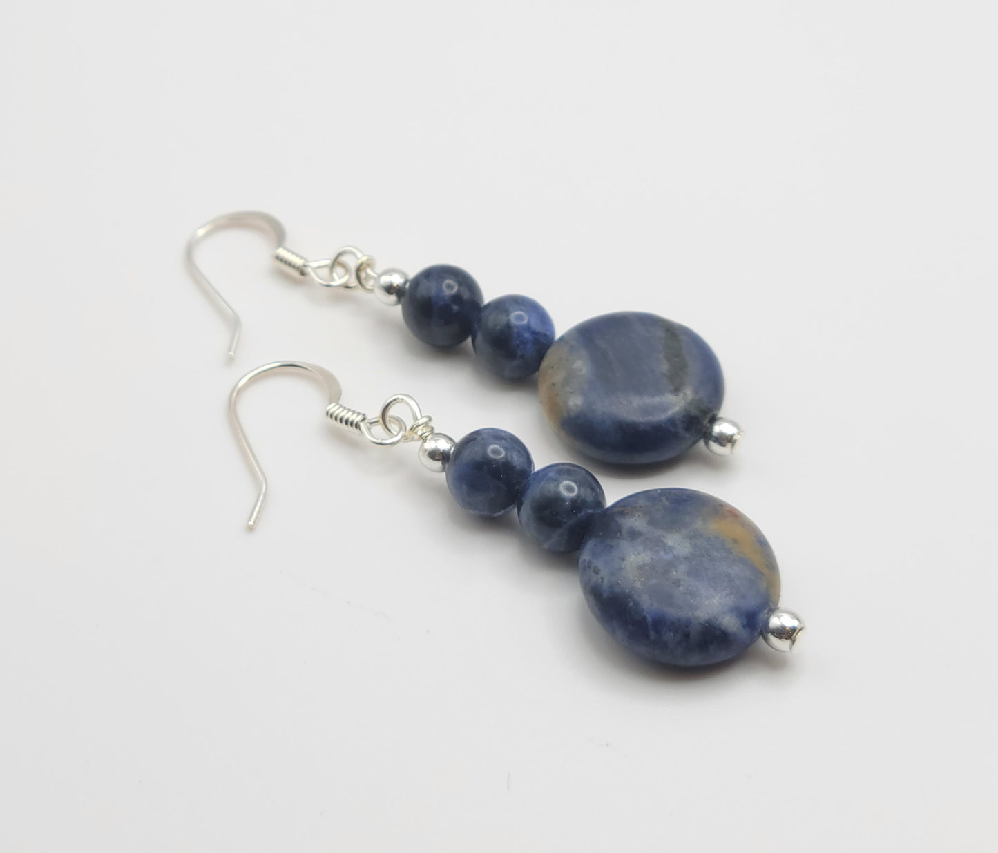 Orange and Blue Sodalite Drop Earrings