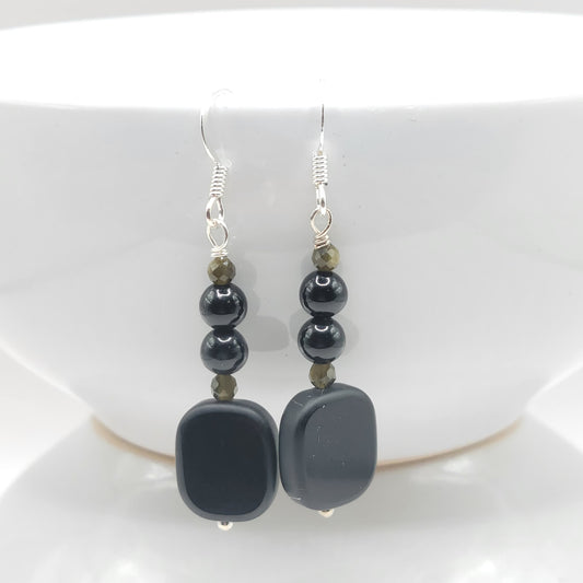 Black Tourmaline Drop Earrings