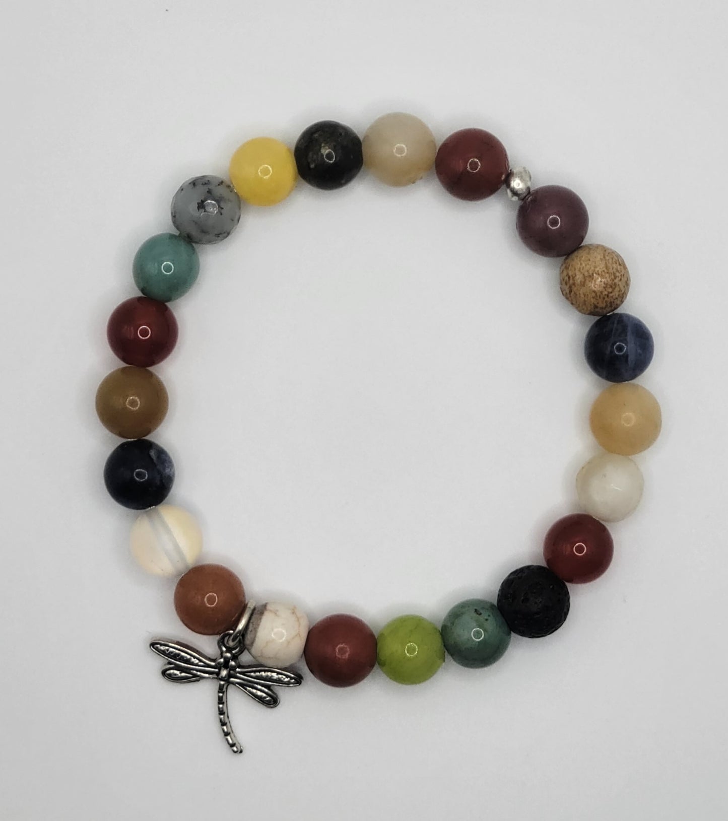 Carnelian, Jasper, Moonstone, Howlite Gemstone Bracelet